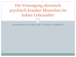 Die Versorgung chronisch psychisch kranker - FH