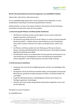Infoblatt Konservierung und Herstellung