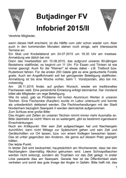 Infobrief 2 2015 - Butjadinger Fischereiverein von 1935 e.V.
