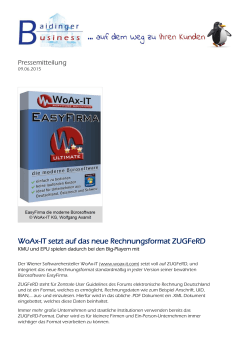 WoAx-IT setzt auf das neue Rechnungsformat ZUGFeRD