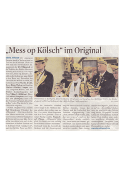 „Mess op Kölsch“ im Ori - Vochemer KG "Ölligspiefe" 1978 eV