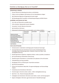 Checkliste zur Beerdigung: Was tun im Trauerfall?
