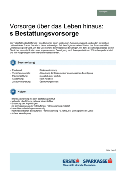 Produktblatt - s Bestattungsvorsorge