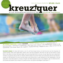In dIeser AusgAbe: THEMA WAsser | &Uuml;BERS WASSER GEHEN