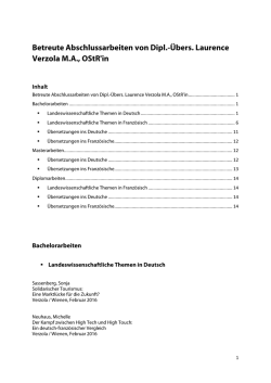 Betreute Abschlussarbeiten von Dipl.