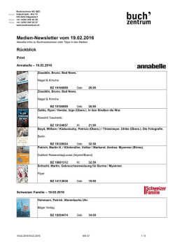 Medien-Newsletter vom 19.02.2016