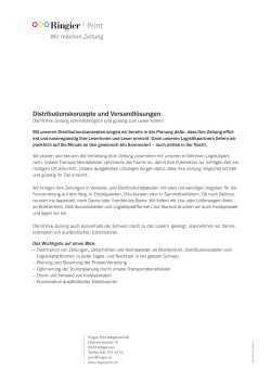 Distributionskonzepte und Versandl&ouml;sungen