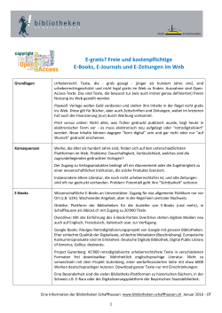 E-gratis? - Bibliotheken Schaffhausen