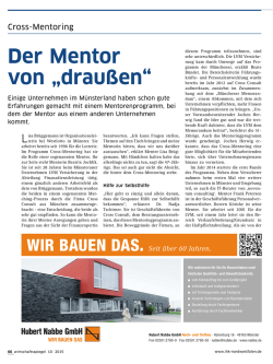 IHK Nord-Westfalen: Cross-Mentoring: Der Mentor von "drau&szlig;en"