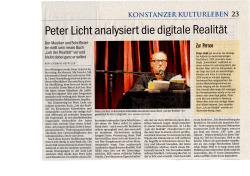 Peter Licht analysiert die digitale Realität