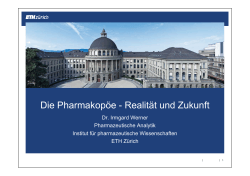 Die Pharmakopöe - Realität und Zukunft