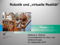 Robotik und «virtuelle Realität