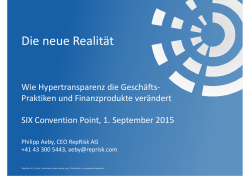 RepRisk AG - Die neue Realität - Philipp Aeby