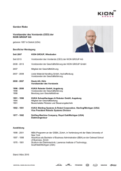 Gordon Riske Vorsitzender des Vorstands (CEO) der KION GROUP
