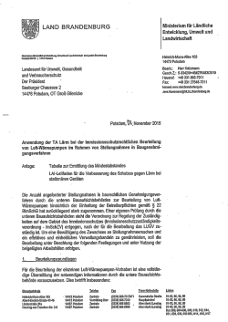 Erlass Anwendung der TA Lärm bei der - MLUL