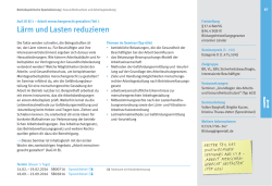 Lärm und Lasten reduzieren