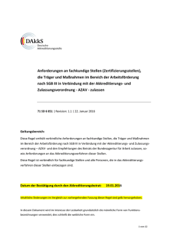 71 SD 6 051 Anforderungen an fachkundige Stellen