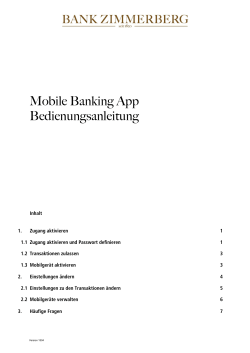 Mobile Banking App Bedienungsanleitung