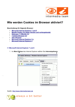 Wie werden Cookies im Browser aktiviert?
