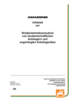 Infoblatt zur Straßenbetriebserlaubnis von
