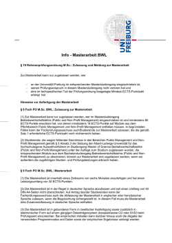 Info zur Anfertigung der Masterarbeit