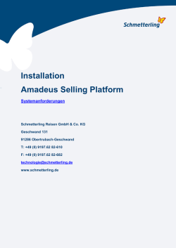 Installation Amadeus Selling Platform