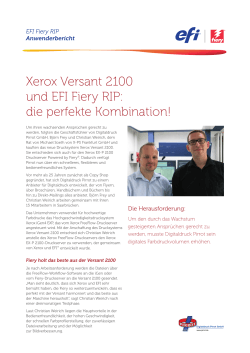 Xerox Versant 2100 und EFI Fiery RIP: die perfekte Kombination!