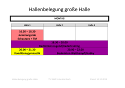 Hallenbelegung große Halle