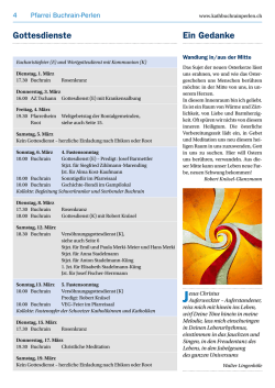 Gottesdienste Ein Gedanke - Katholisches Pfarramt Buchrain