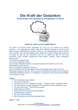 Die Kraft der Gedanken