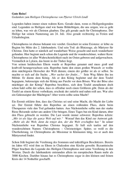 Gute Reise! Gedanken zum Heiligen Christophorus von Pfarrer