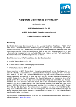 d-NRW Corporate Governance Bericht 2013