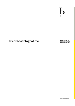 Grenzbeschlagnahme - Bardehle Pagenberg