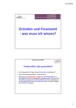 Gr&uuml;nden und Finanzamt - was muss ich wissen?