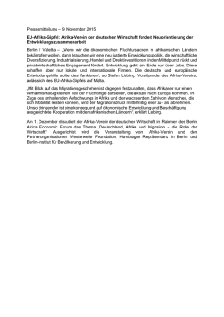 Pressemitteilung – 9. November 2015 EU-Afrika