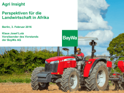 Agri Insight Perspektiven für die Landwirtschaft in Afrika