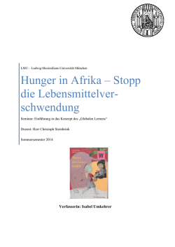 Hunger in Afrika - Eine Welt Netzwerk Bayern