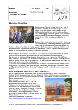 Initiative "Schulen f&uuml;r Afrika", 2.