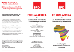FORUM AFRIKA FORUM AFRIKA - SPD Charlottenburg