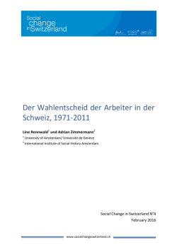 Der Wahlentscheid der Arbeiter in der Schweiz, 1971-2011