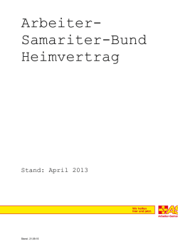 Arbeiter- Samariter-Bund Heimvertrag - AOK