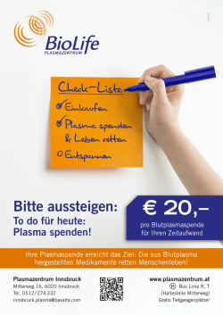 Einkaufen Plasma spenden & Leben retten Entspannen