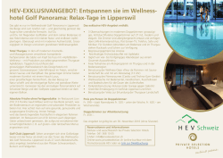 HEV-EXKLUSIVANGEBOT: Entspannen sie im Wellness