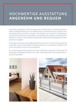HOCHWERTIGE AUSSTATTUNG ANGENEHM UND BEQUEM