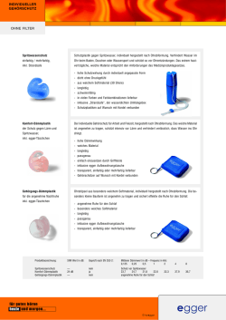 Individueller Gehörschutz ohne Filter