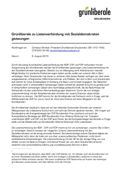 Gr&uuml;nliberale zu Listenverbindung mit Sozialdemokraten gezwungen