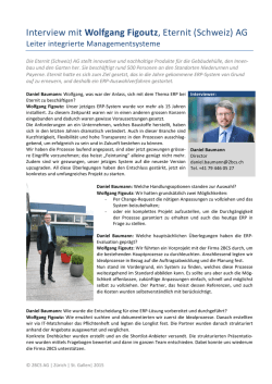 Interview mit Wolfgang Figoutz, Eternit (Schweiz) AG