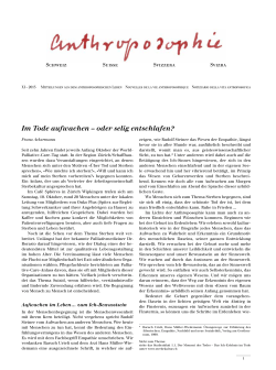 Im Tode aufwachen &ndash; oder selig entschlafen?
