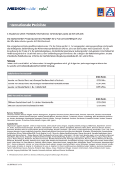 Internationale Preisliste