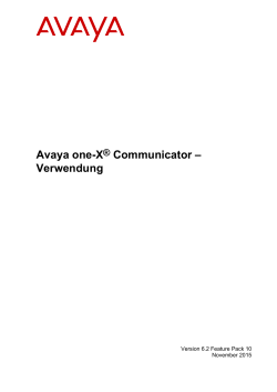 Avaya one-X® Communicator – Verwendung